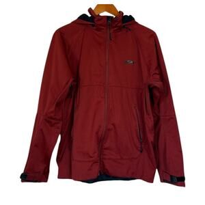 GoLite Jacket Men Medium Rustic Brown Softshell Full‎ Zip Gorpcore Hood Outdoor